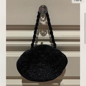 Walborg black beaded vintage bag